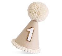Xgvzs 1 cappello a corona per primo compleanno, realizzato a mano, per un anniversario, per bambino di 1 anno, l'accessorio perfetto per foto per feste (marrone)