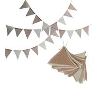 Xgvzs 48 bandierine in iuta per esterni, colore beige, per matrimoni, compleanni, cameretta dei bambini, decorazione