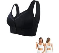 XGWDP Bra for Senior, Front Closure Breathable Bra for Seniors Comfortable Convenient No Wire Snap Button Bra for Older Women (6XL,4)