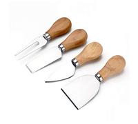 XGzhsa Set di coltelli da Formaggio, Mini coltelli da Formaggio, 4 coltelli da Formaggio da Cucina in Acciaio Inossidabile con Manico in Legno per Insalata di Formaggi da Dessert