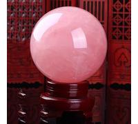 XHAJCSJWGD Beautiful Rose Quartz Crystal Ball Polished Gemstone with Wood Stand, Home Decoration Divination Sphere Feng Shui Crafts,5cm/1.96in