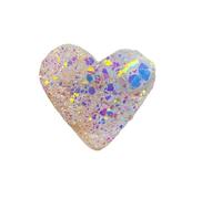 XHAJCSJWGD Electroplated Point Shiny Heart Shape Crystals Cluster Art Decor Angel Aura Clear Magic Quartz Jewelry Making Gifts (Size : 80-90g)
