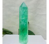 XHAJCSJWGD Green Fluorite Hexagon Column Crystal Point Rod Wand (Size : 80-90g)