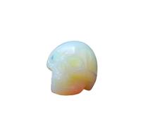XHAJCSJWGD Skull Statue Clear Quartz Crystal Crafts Gem Figurine Spiritual Wicca Decoration (Color : Opal)