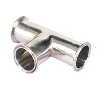 XHAJCSJWGD Tube O/D 32mm Tri Clamp 1.5" Ferrule O/D 50.5mm Tee 304 Stainless Steel Connector Pipe Fitting