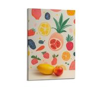 XHBKJA Squisito album fotografico da parete moderno su tela, stampa artistica da parete con frutta ad acquerello con frutta colorata e giocosa 20 x 30 cm