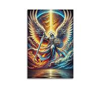 XHBKJA Stampa artistica da parete su tela con stampa cristiana dell'Arcangelo Gabriele con olio drammatico, decorazione moderna per soggiorno, senza cornice, 40 x 60 cm