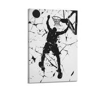 XHBKJA Stampa artistica da parete su tela, motivo astratto brutalista, poster sportivo con silhouette di Slam Dunk Basket, 20 x 30 cm