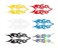 XHBTS 12 pezzi bici fiamma riflettente decalcomanie casco fuoco adesivi 6 colori adesivi decorativi biciclette adesivi e decalcomanie per fai da te