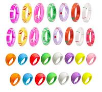 XHBTS 30 pezzi in resina colorata larga spessa cupola nocca dito impilabile anello congiunto retrò acrilico trasparente vintage gioielli festa elegante regalo fatto a mano