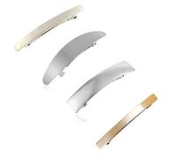 XHBTS 4 set di fermagli per capelli lunghi e sottili fatti a mano, spille per capelli in metallo, fermagli per capelli in stile francese per donne e ragazze, oro argento