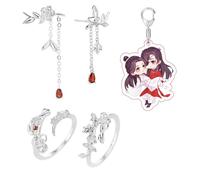 XHBTS - Set di 5 anelli e orecchini per cosplay di Hua Cheng Xie Lian