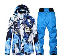 XHBYG Tuta da Sci da Uomo Invernale Completi da Sci, Giacca e Pantaloni per Uomo, Tuta da Sci e Snowboard Antivento e Impermeabile Calda Cappotto da Sci Maschile XL colore1