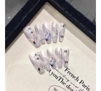 XHBYW 10 pezzi di stili multipli fatti a mano unghie finte stampa sulle unghie copertura completa unghie finte per donne e ragazze decorazione quotidiana