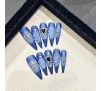 XHBYW 10 pezzi di stili multipli fatti a mano unghie finte stampa sulle unghie copertura completa unghie finte per donne e ragazze decorazione quotidiana