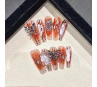 XHBYW 10 pezzi di stili multipli fatti a mano unghie finte stampa sulle unghie copertura completa unghie finte per donne e ragazze decorazione quotidiana