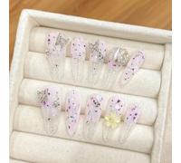 XHBYW 10 pezzi di unghie finte lunghe e corte staccabili Premere sulle unghie Unghie finte a copertura totale per donne e ragazze Decorazione quotidiana