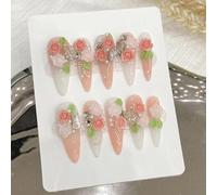 XHBYW 10 pezzi di unghie finte lunghe e corte staccabili Premere sulle unghie Unghie finte a copertura totale per donne e ragazze Decorazione quotidiana