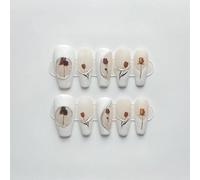 XHBYW 10 pezzi modello fatto a mano puro unghie finte stampa sulle unghie copertura completa unghie finte per donne e ragazze decorazione quotidiana