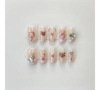 XHBYW 10 pezzi modello fatto a mano puro unghie finte stampa sulle unghie copertura completa unghie finte per donne e ragazze decorazione quotidiana