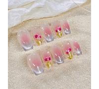 XHBYW 10 pz Blush Tulip Unghie Finte Unghie Press-On Copertura Completa Unghie Finte per Donne e Ragazze Decorazione Quotidiana