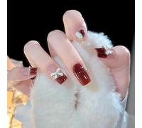 XHBYW Taglia unica 24 pz Diamante Farfalla Glitter Unghie Finte Stampa sulle unghie Copertura Completa Unghie Finte per Donne e Ragazze Decorazione Quotidiana