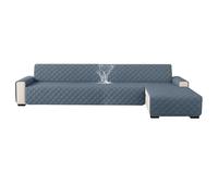 XHDZSW Copridivano Angolare Con Penisola Impermeabile, Copridivano Con Penisola Sinistra Destra Universale, Fodera Divano A L Antigraffio Per Cani E Gatti Bambini (Blu Grigio,XL)