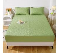 XHDZSW Coprimaterasso Impermeabile Lenzuolo con Angoli, Coprimaterasso Trapuntato, Lenzuolo con Angoli Trapuntati in Microfibra, per Letto King Materasso (Verde,90x200cm)