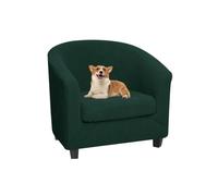 XHDZSW Copripoltrona 1 Posto Elasticizzato Chesterfield Jacquard Antiscivolo Rimovibile Lavabile, per Poltrona Club, Bar Soggiorno Camera da Letto Reception (Verde Scuro)