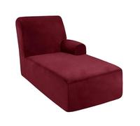 XHDZSW Fodera per Chaise Longue, Copri Chaise Longue Elasticizzato Braccioli, con Braccioli Copridivano per Chaise Longue con Sinistra/Destra Sofa Chaise Longue (Vino Rosso,Destra)