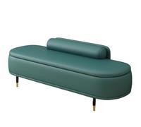 XHEILZOP Panca con vano portaoggetti e schienale, di lusso in pelle di gatto antigraffio, per corridoio e camera da letto, pouf (colore verde chiaro, 60 x 40 x 42 cm)