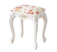 XHEILZOP Panca Da Toeletta Intagliata Vintage, Sgabello Da Trucco Imbottito In Stile Vittoriano, Elegante Poltrona Da Toeletta For Camera Da Letto E Soggiorno(Flower Velvet B)