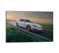 XHHOKA Model S - Poster decorativo da parete con auto sportiva elettrica, tecnologia sostenibilità, stampa artistica da parete e poster artistico, 20 x 30 cm