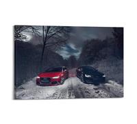 XHHOKA RS6 S6 Poster decorativo da parete su tela, ad alte prestazioni, con paesaggio innevato, motivo: foresta invernale, 40 x 60 cm