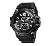 XHJL Orologio digitale militare da uomo Orologi sportivi multifunzionali Orologi bussola con allarme Impermeabile 50M Barometro Termometro Cronometro Orologio retroilluminato a LED (black)