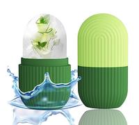 XHJRI Ice Face Roller massaggiatore per viso, occhi e collo, condizionante e cura della pelle, riduce il dolore dell'emicrania, stampo in silicone per massaggio riutilizzabile (verde)