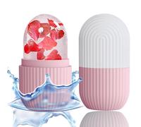 XHJRI Rullo massaggiante per viso, occhi e collo, condizionante e cura della pelle, riduce il dolore all'emicrania, riutilizzabile, in silicone, per massaggi (rosa bianco)
