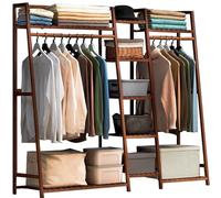 XHKJGS Cappotto per guardaroba aperto di bambù con planimetrie per ripiani per la conservazione e l'organizzazione della camera da letto