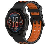 xhKJO Cintura per Garmin Quatix 8 47mm / Tactix 8 47mm Strap,Silicone Cinturino Bracelets per Orologi Cinturini di Ricambio Watchband per Garmin Fenix 8 47 mm/Fenix E 47 mm (arancio nero)