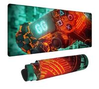 XHLWZR Tappetino Mouse XXL Gaming 800 x 400, Personalizzato con Maniglia Stampata GG, per Giochi e Rilassarsi, Decorazione Tavolo