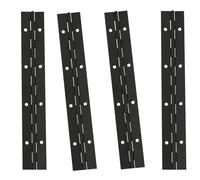 XHMAXE Confezione da 4 cerniere per pianoforte da 20,3 cm, in acciaio inox nero, cerniere pieghevoli continue per porte, armadi, finestre
