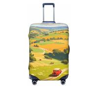 XHMKGGYBZ Copertura elastica per valigie a fette di agrumi e pomodori, 4 dimensioni, resistente ai graffi e alle macchie, copertura per bagagli lavabile, Campi di guida di auto rosse, S