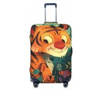 XHMKGGYBZ Copertura elastica per valigie assortite, 4 dimensioni, resistente ai graffi e alle macchie, copertura per bagagli lavabile, Capricciosa Tigre della giungla guardando indietro, Medium