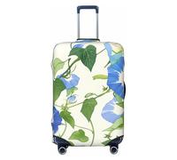 XHMKGGYBZ Copertura elastica per valigie con motivo geometrico blu e giallo, 4 dimensioni, resistente ai graffi e alle macchie, copertura per bagagli lavabile, Vite blu della gloria del mattino, Small