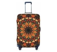 XHMKGGYBZ Copertura elastica per valigie in stile retrò, motivo geometrico floreale, 4 dimensioni, resistente ai graffi e alle macchie, copertura per bagagli lavabile, Mandala Radiale Fiore, X-Large