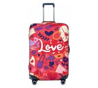 XHMKGGYBZ Copertura elastica per valigie realistiche con labbra rosse, 4 dimensioni, resistente ai graffi e alle macchie, copertura per bagagli lavabile, Elementi dell'amore che formano l'amore, XL