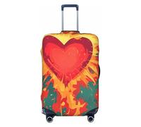 XHMKGGYBZ Copertura elastica per valigie realistiche con labbra rosse, 4 dimensioni, resistente ai graffi e alle macchie, copertura per bagagli lavabile, Fiamme Appassionate Dell'amore, X-Large
