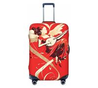 XHMKGGYBZ Copertura elastica per valigie realistiche con labbra rosse, 4 dimensioni, resistente ai graffi e alle macchie, copertura per bagagli lavabile, Angelo dell'amore con liuto tradizionale