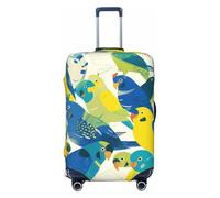 XHMKGGYBZ Four Swimming Tunas - Copertura elastica per valigia, 4 dimensioni, antigraffio e antimacchia, copertura per bagagli lavabile, Illustrazione di pappagalli verdi blu, S