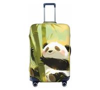 XHMKGGYBZ Nine Dogs - Copertura elastica per valigia, 4 dimensioni, resistente ai graffi e alle macchie, copertura per bagagli lavabile, Panda felici nella foresta di bambù, Medium